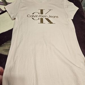 Calvin Klein Light Pink Logo T-Shirt Dress